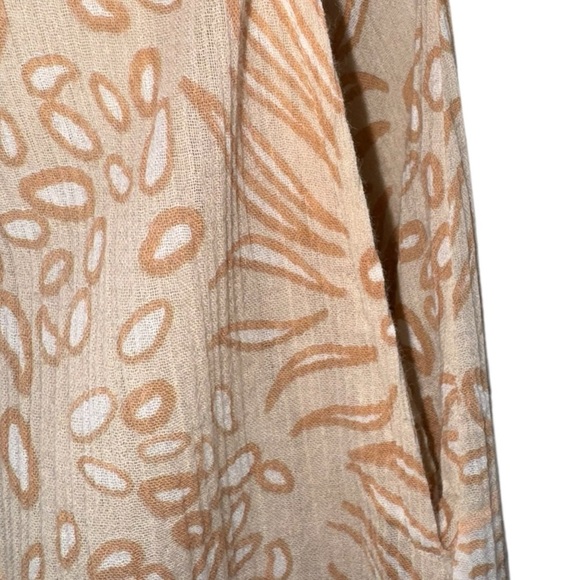 OLIVIA JAMES Delia Midi Dress in Summer Shells Sand | Tan Flutter Sleeve Medium - Picture 5 of 6